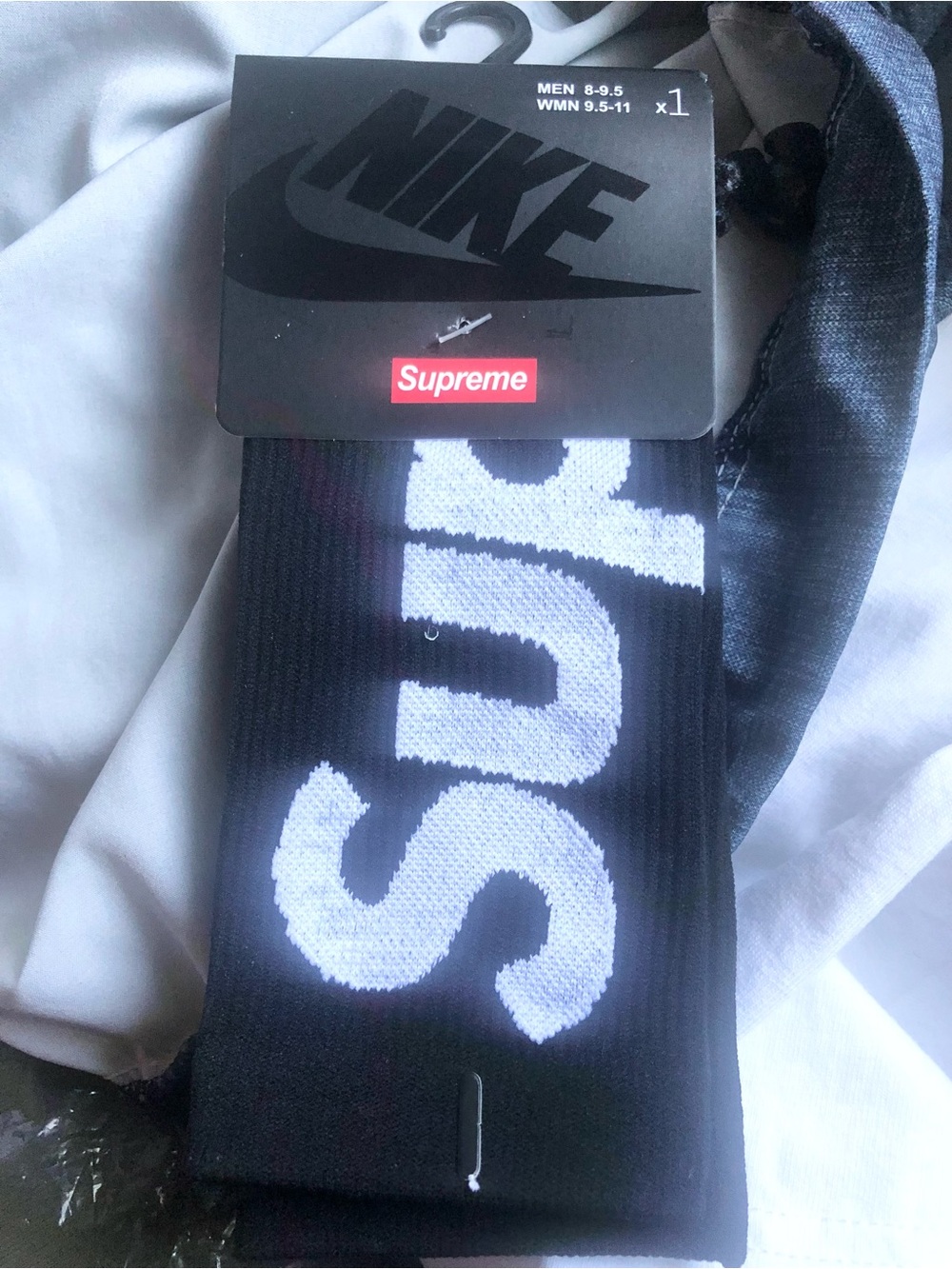 Nike Black Crew Socks with White Branding